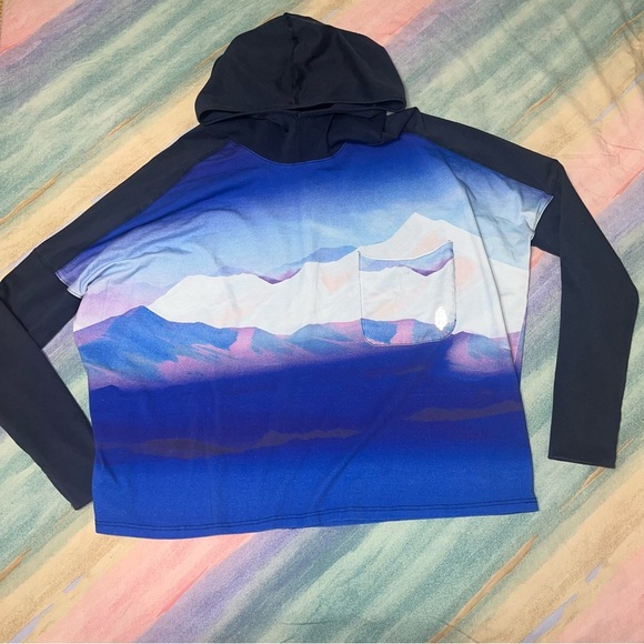 Free People Hot Shot Hooded Printed hoodie Mountain Mist Combo set size M - Picture 2 of 16